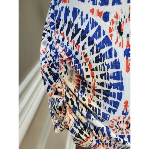 Ruby Rd. Women's Blue Rayon Round Neck Short Sleeve Casual Top Blouse Size PL - Picture 6 of 11